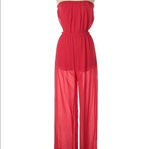 Iris Red Jumpsuit w/Belt Loops